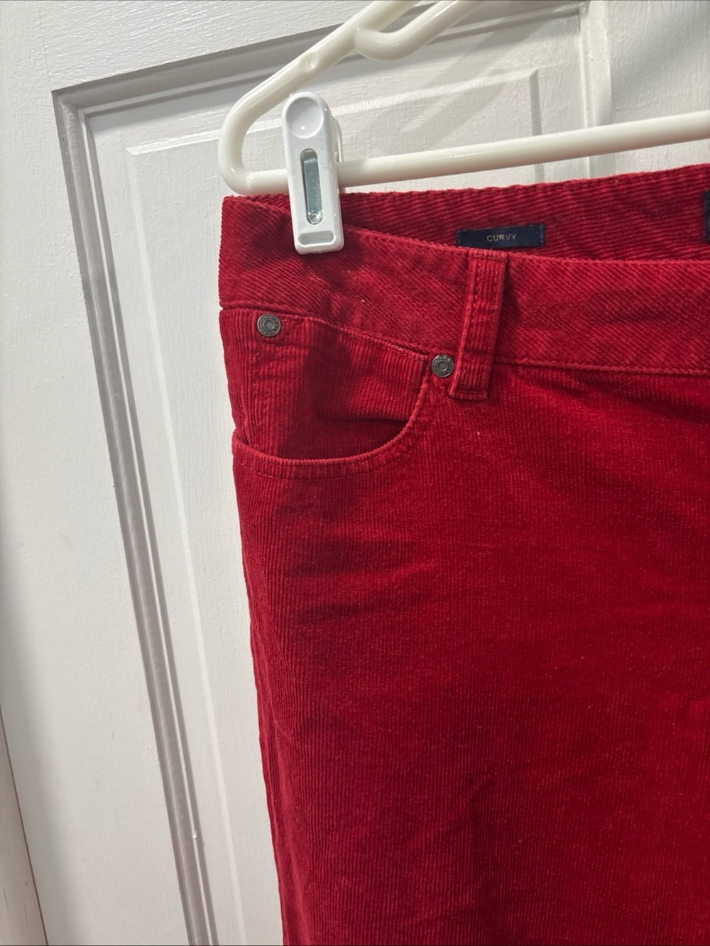 Talbots Women’s Corduroy Pants Size 10 Petite Curvy Fit Straight Leg True Red - Picture 6 of 7